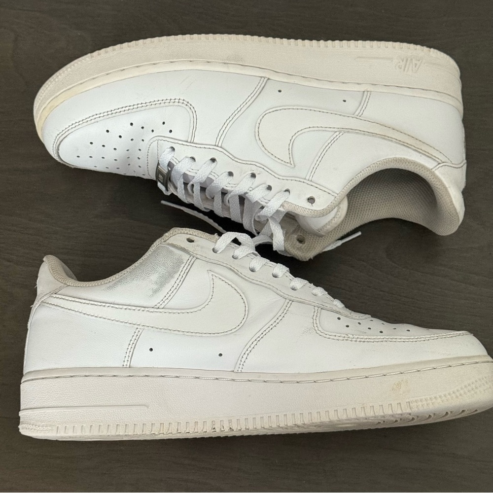 Nike Air Force 1 '07 Shoes Mens White Leather Low Top CW2288-111 Sneakers Sz 9 - Picture 11 of 13
